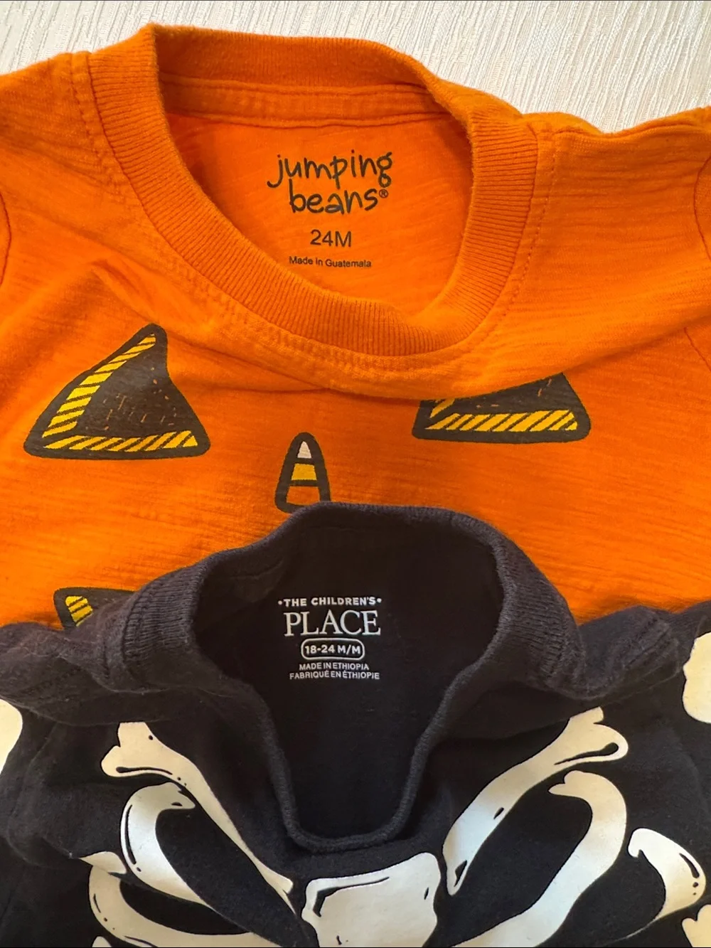 jumping beans Orange Pumpkin & Black Skeleton Kids Costume Tops